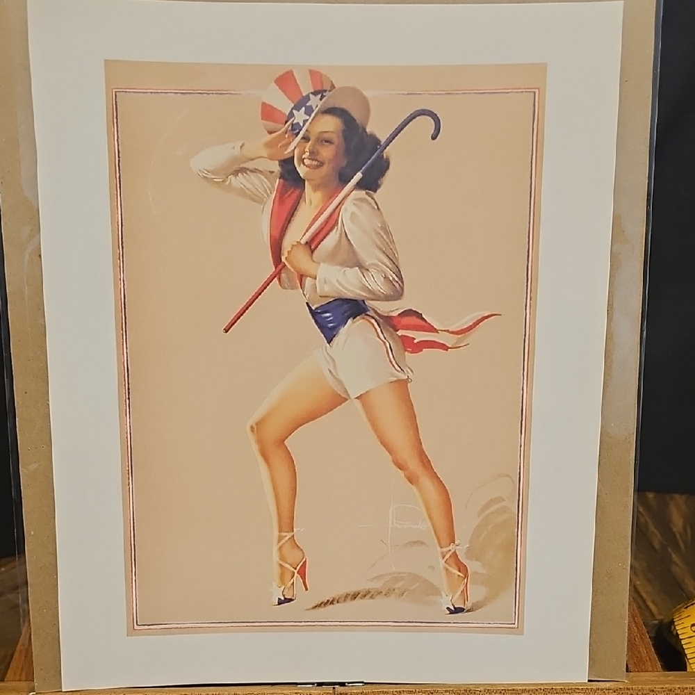 Patriotic Pin-Up Art Print - Armstrong